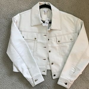 White Faux Leather Jacket